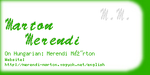 marton merendi business card